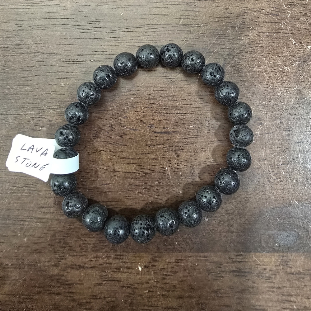 Lava Stone Crystal Bracelet 8 mm